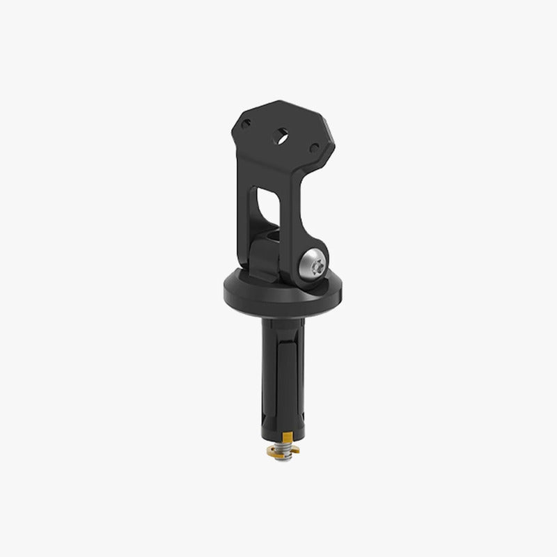 A black motorcycle fork stem mount bracket designed to fit 12-32mm mounting holes.