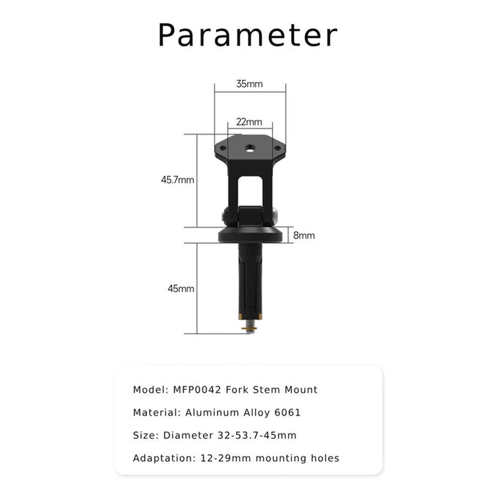 CHIGEE MOUNTING BRACKET | (FITS 12-32MM MOUNTING HOLES) COMPATIBLE WITH 12-32MM DIRECTION COLUMN HOLES OF RACE-INSPIRED MOTORCYCLES